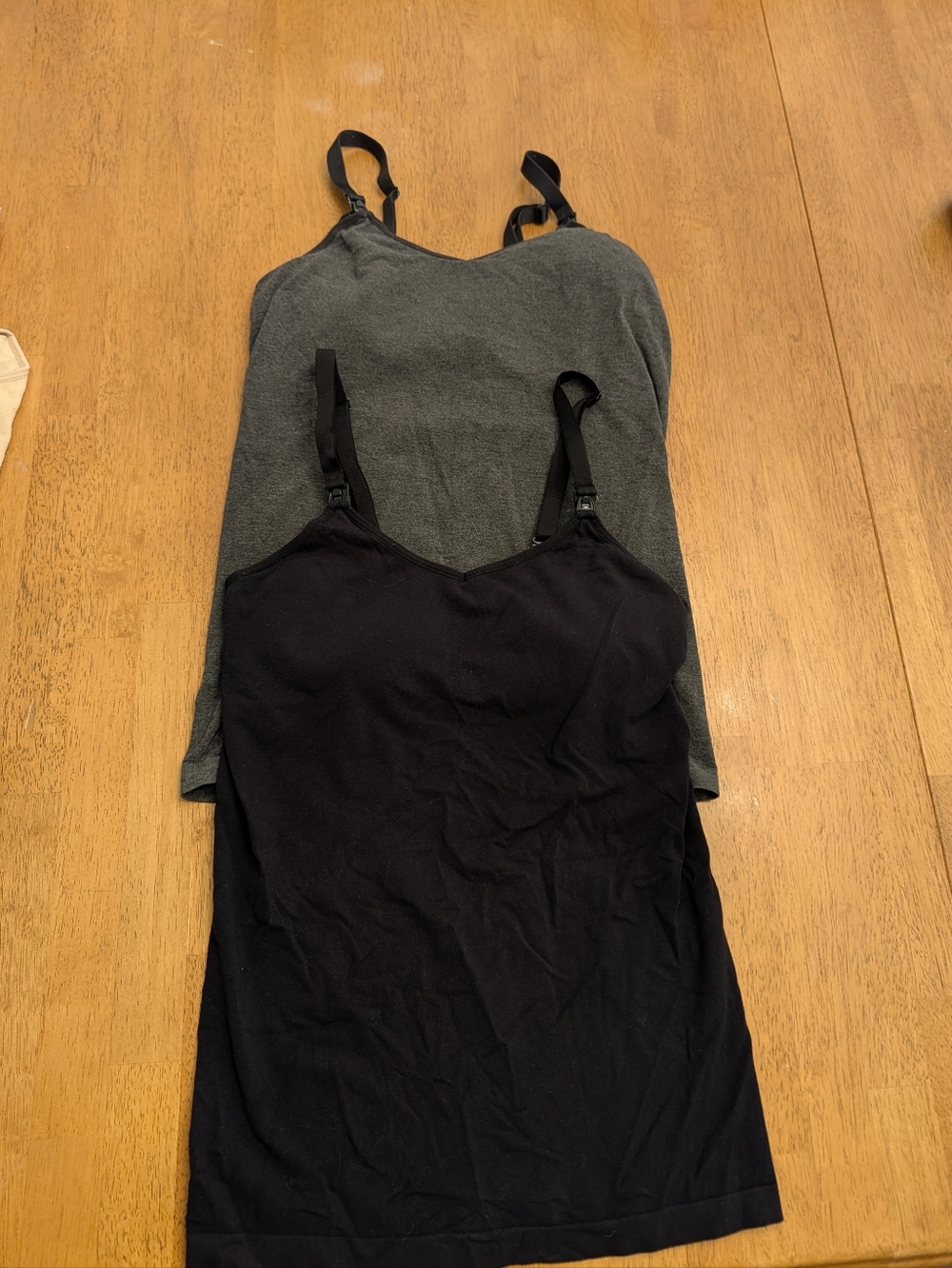 Auden Women's Nursing Seamless Cami Black & Gray  Set Of 2 Medium
